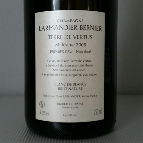 CHAMPAGNE NON DOSE' PREMIER CRU TERRE DE VERTUS 2008 LARMANDIER-BERNIER